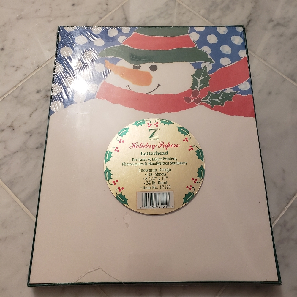 Holiday Letterhead - Snowman Design NWT